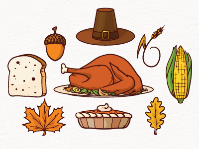 Free Thanksgiving Vector Elements acorn corn download free hat icon illustration pie pixaroma thanksgiving turkey vector