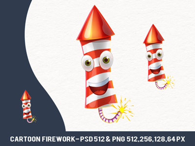 Cartoon Firework Free PSD and PNG cartoon character design download firework free icon pixaroma