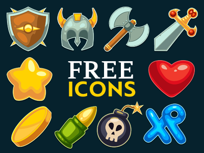 Action Game Icons Set for free