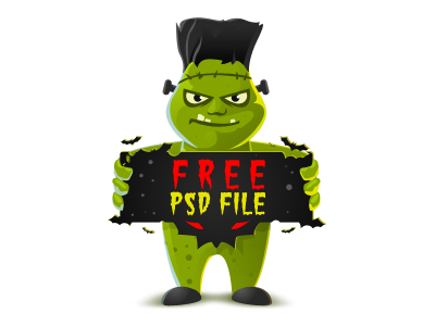 Free Frankenstein Character cartoon character cute frankenstein free halloween holiday mascot monster png psd spooky