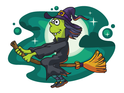 Free Vector Flying Witch ai broom cartoon character download flying free halloween holiday illustration vector witch