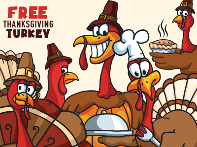 5 Free Thanksgiving Turkeys cartoon character cook free free thanksgiving turkeys hat holiday pie pumpkin thanksgiving turkey vector