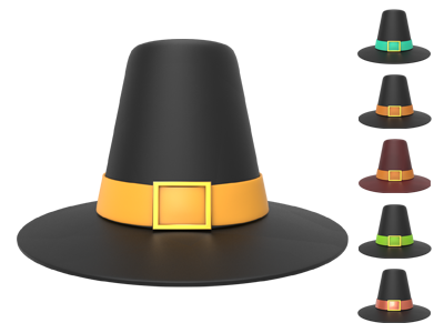 Free Thanksgiving Hat 3D 3d autumn celebration free hat holiday pilgrim png render thanksgiving