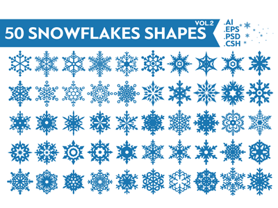 Snowflakes Vector Shapes Vol 2