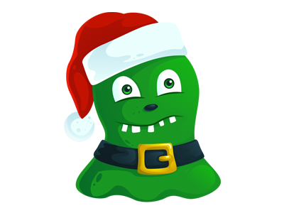 Free Christmas Monster PSD free christmas xmas monster illustration icon psd png santa hat