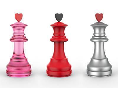 Free Love Queen Chess Piece 3D 3d chess piece free heart love piece queen render valentines day
