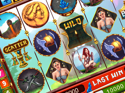 slots game preview level 2 ancient design digital painting game slots
