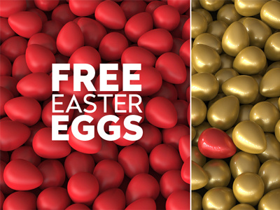 Free Easter Eggs 3D 3d easter eggs free freebie gold holiday red render