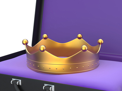 Free Suitcase With Crown Inside 3D