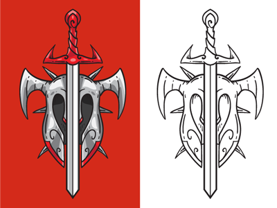 Free Sword And Helmet Illustration design free freebie helmet illustration sword vector warrior