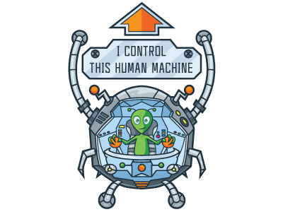 Free Alien Machine Illustration alien design free illustration machine t shirt tech vector