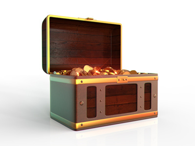 Free 3D Treasure Chest with Gold Coins 3d chest coin free freebies gold illustration render treasure