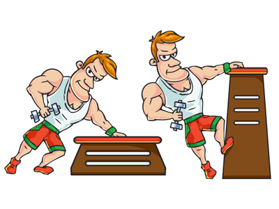 Free Cartoon Character Working Out by pixaroma on Dribbble