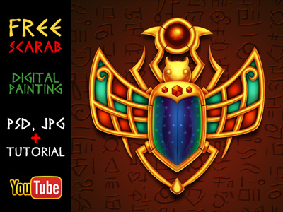 Free Egyptian Scarab PSD + Video Tutorial