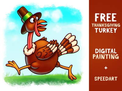 Free Thanksgiving Turkey Digital Painting + Speedart