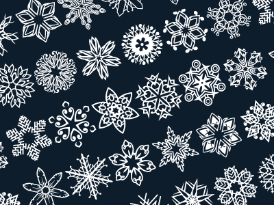 Decorative Snowflakes Vector Shapes Set 3