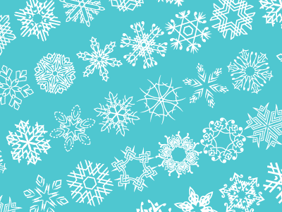 Decorative Snowflakes Vector Shapes Set 4