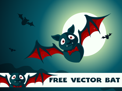 Free Cartoon Vector Bat + Video Speedart bat cartoon free freebie halloween illustration process vector video youtube