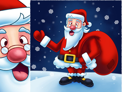 Santa Claus Cartoon Digital Painting