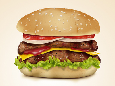 Free Hamburger PSD Icon cheeeseburger design food free freebie hamburger icon illustration pixaroma png psd realistic