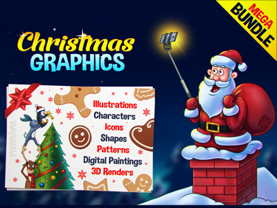 Christmas Graphics Mega Bundle 91% Discount