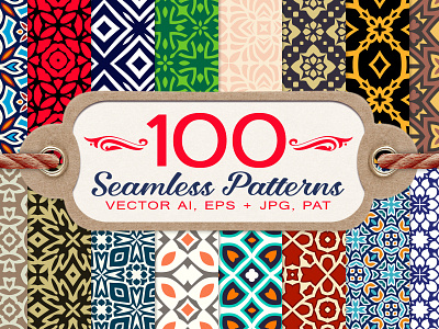 100 Decorative Seamless Patterns background bundle deal decorative fashion floral pattern seamless set texture tileable wallpaper