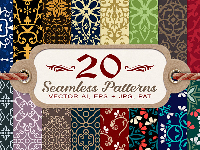 20 Damask And Floral Seamless Patterns