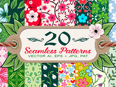 20 Spring Floral Seamless Patterns