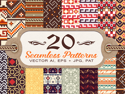 20 Tribal Vintage Seamless Patterns