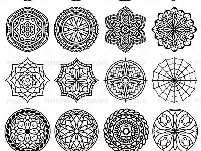 Download 100 Vector Mandala Ornaments By Pixaroma On Dribbble