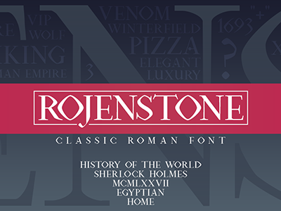 Rojenstone Font - Based on Classic Roman ancient classic design empire font luxury rojenstone roman type typeface typography