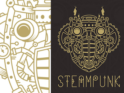 Steampunk Design Process Illustrator + Free Vector