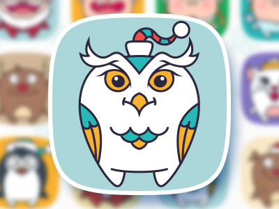 Cute Flat Owl - Character Design character character design christmas cute design flat icon illustration line owl xmas