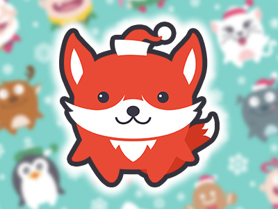 The Fox - Cute Flat Christmas Characters Vol.2