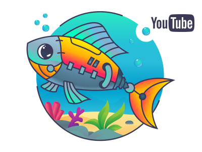 Free Robotic Fish Illustration + Video Process design fish free freebie illustration logo process robotic underwater vector