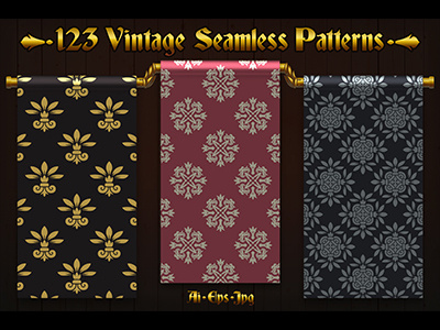 123 Vintage Seamless Patterns - Super Deal bundle deal design fabric illustration pack pattern seamless seamless pattern surface design vector