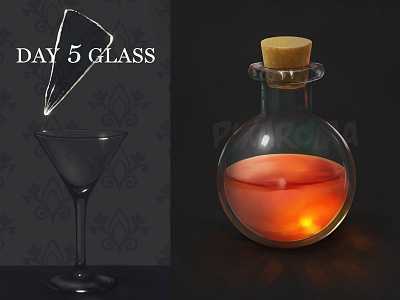 Digital Painting Day 5 - Glass bottle day 5 design digital digital painting glass illustration painting potion study transparent