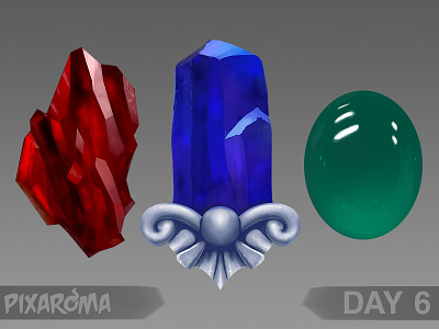Digital Painting Day 6 - Crystals and Gems