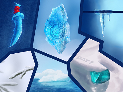 Digital Painting Day 7 - Frozen day 7 design digital digital painting frozen ice illustration painting snow study weapon winter