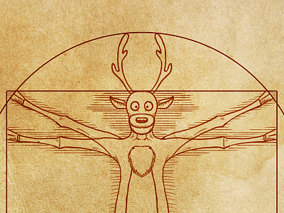 Digital Painting Day 14 - The Vitruvian Reindeer ancient character day 14 design digital digital painting illustration leonard da vinci painting reindeer study xmas
