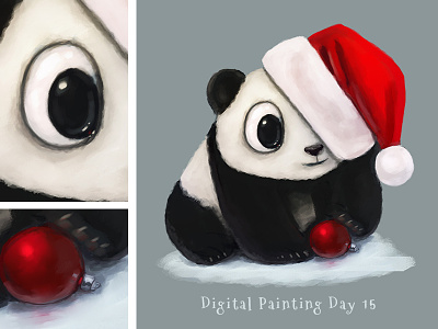 Digital Painting Day 15 - Xmas Panda bear character christmas day 15 design digital digital painting illustration painting panda study xmas