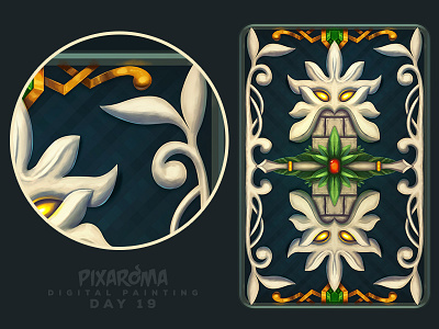 Digital Painting Day 19 - Playing Card Back Design back card concept day 19 design digital digital painting illustration painting playing card study