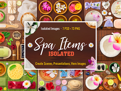 Isolated Spa Items beauty bundle isolated items mock up mockup png psd scene creator scene generator spa top view