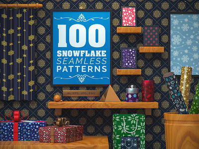 100 Snowflake Seamless Patterns background christmas collection fabric pattern seamless pattern snowflake textile vector wallpaper winter xmas