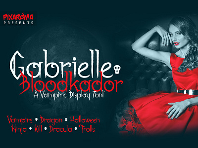 Gabrielle Bloodkador Halloween Font ancient bloodkador design fantasy font gabrielle halloween letter text type vampire