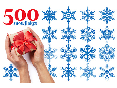 500 Snowflake Vector Ornaments