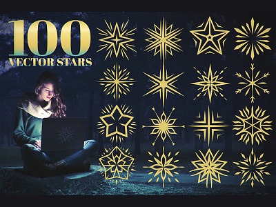 100 Star Vector Ornaments