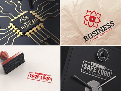 Download 100 Premium Logo Mockups Bundle Vol 1 By Pixaroma On Dribbble