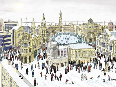 Bradford in winter landscape / cityscape