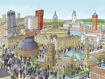 Leeds landscape / cityscape illustration